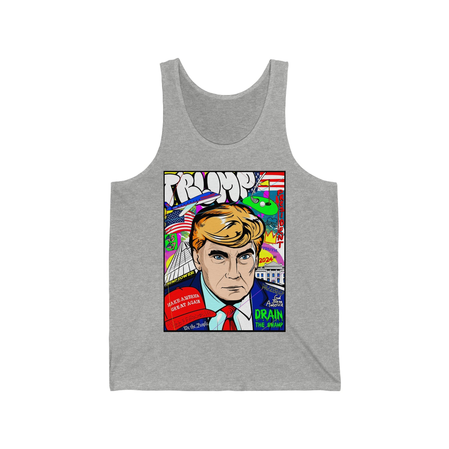 Donald Trump Mug Shot Pop Art Graphic Tank Top