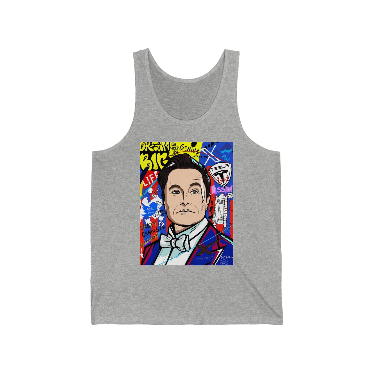 Elon Musk Pop Art Graphic Tank Top