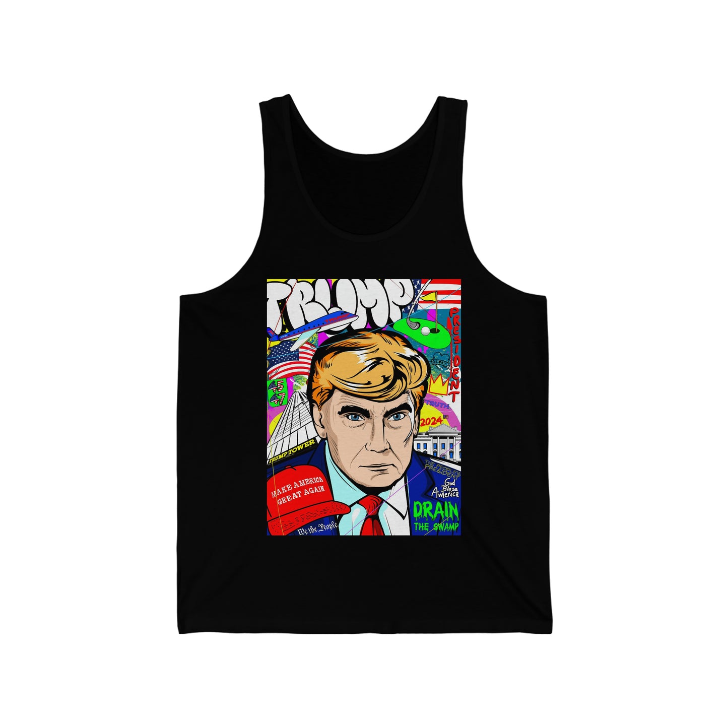 Donald Trump Mug Shot Pop Art Graphic Tank Top