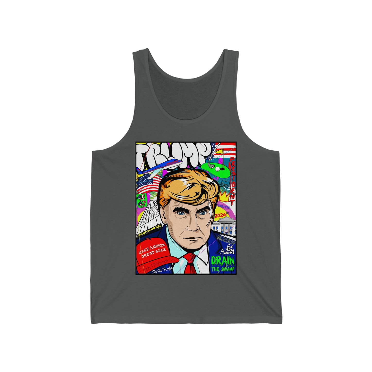 Donald Trump Mug Shot Pop Art Graphic Tank Top