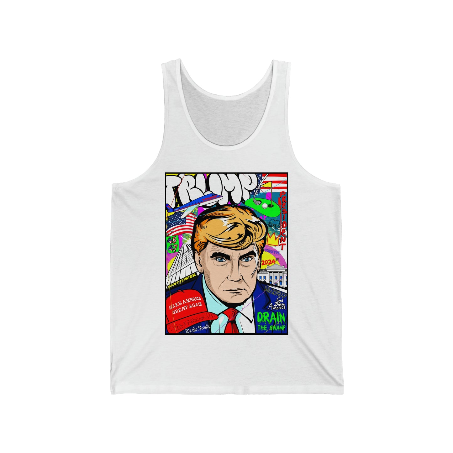 Donald Trump Mug Shot Pop Art Graphic Tank Top