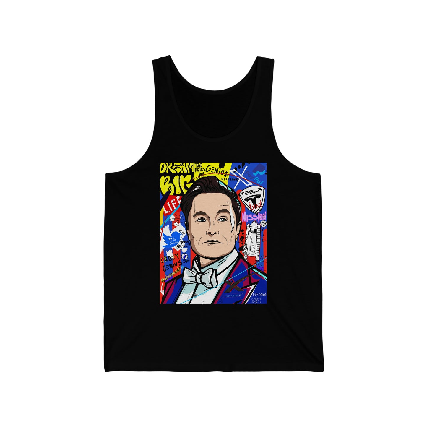 Elon Musk Pop Art Graphic Tank Top