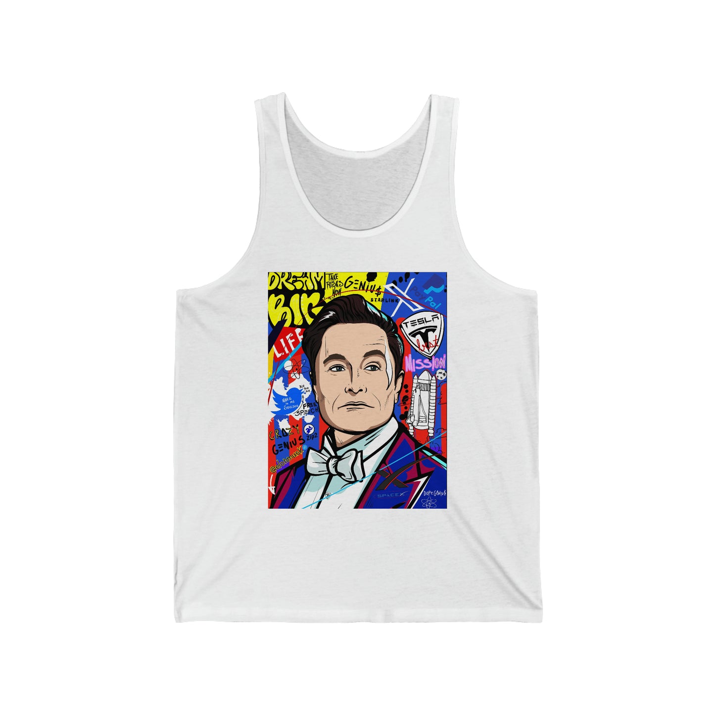 Elon Musk Pop Art Graphic Tank Top