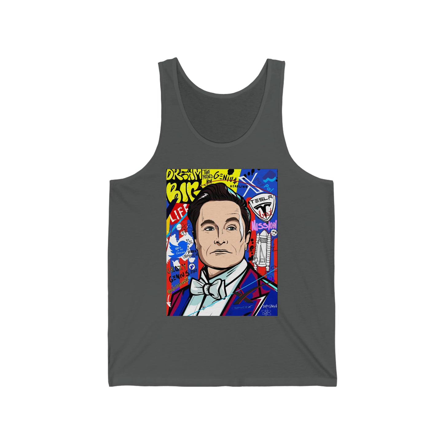 Elon Musk Pop Art Graphic Tank Top