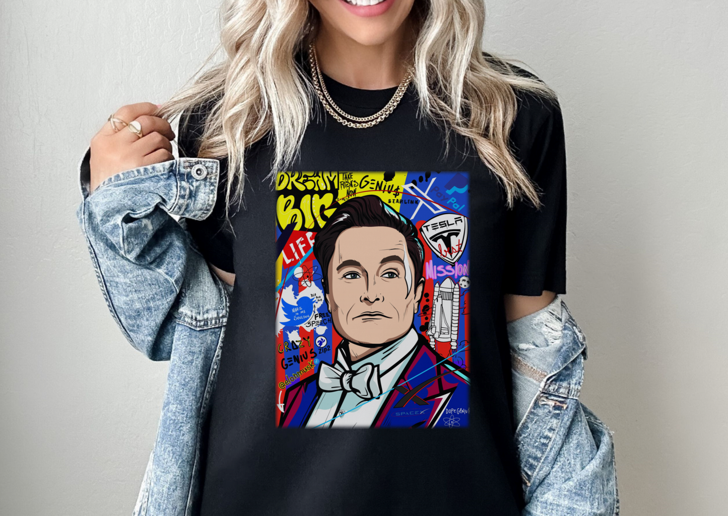 Elon Musk Pop Art Graphic Tee