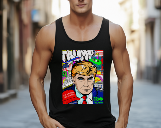 Donald Trump Mug Shot Pop Art Graphic Tank Top