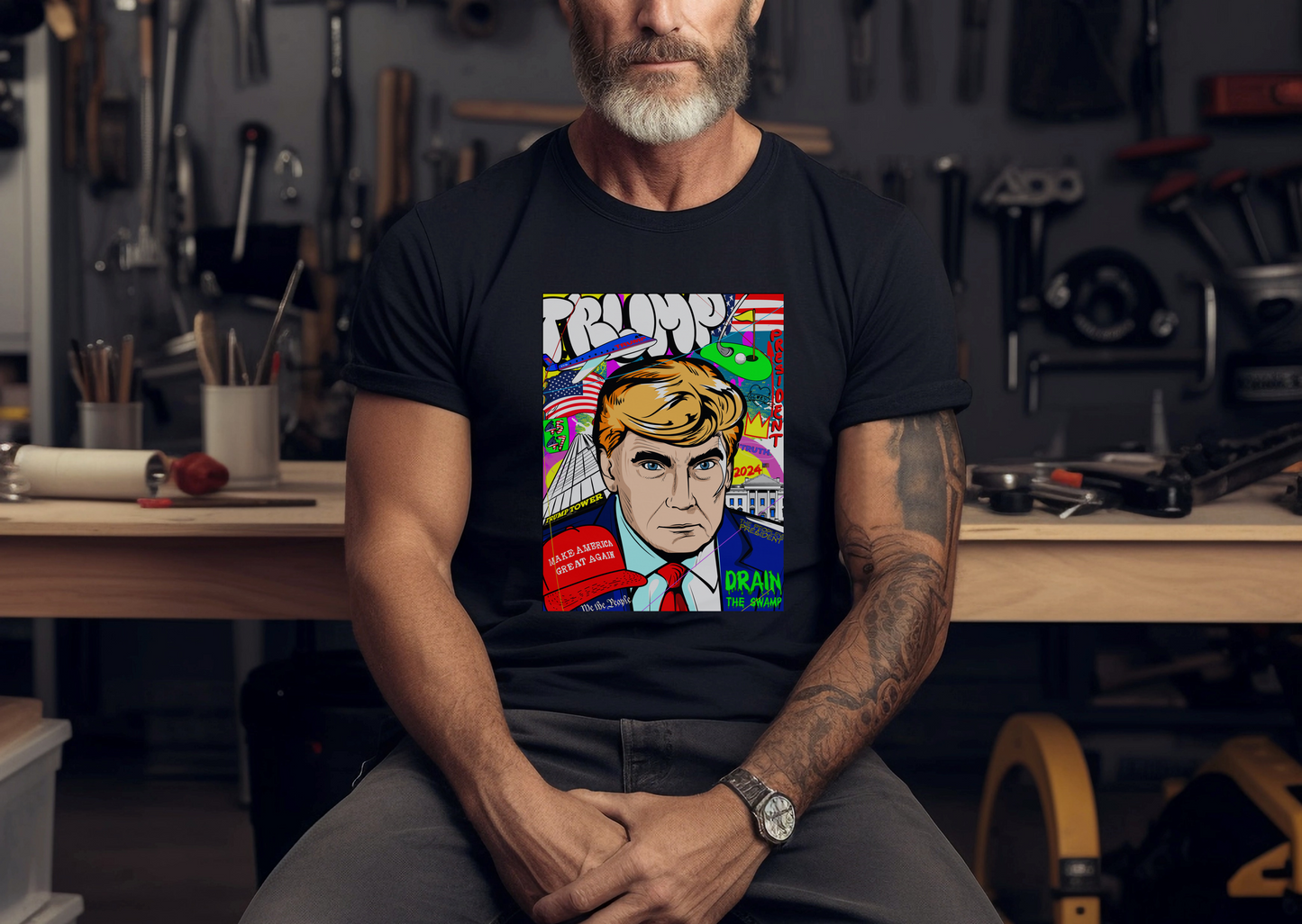 Donald Trump Mug Shot Pop Art Graphic Tee