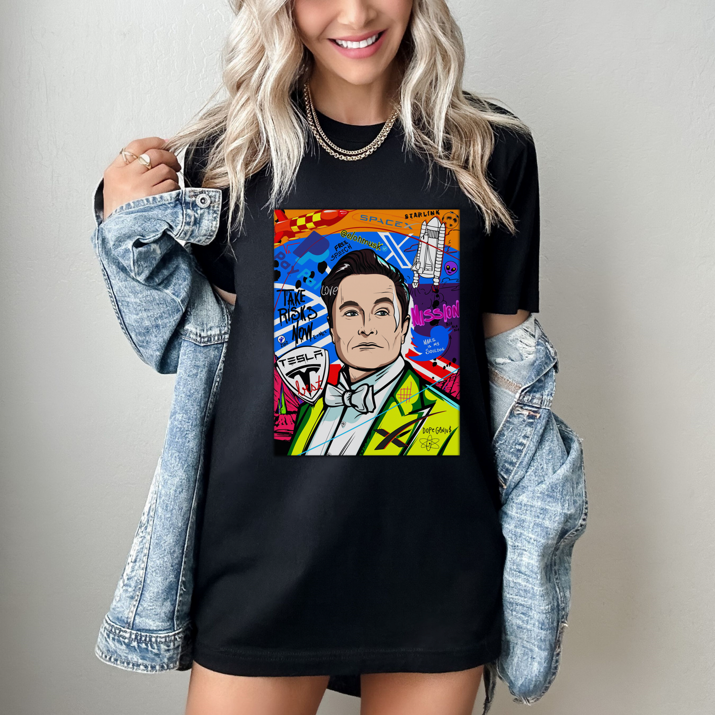 Elon Musk Pop Art Graphic Tee 2.0