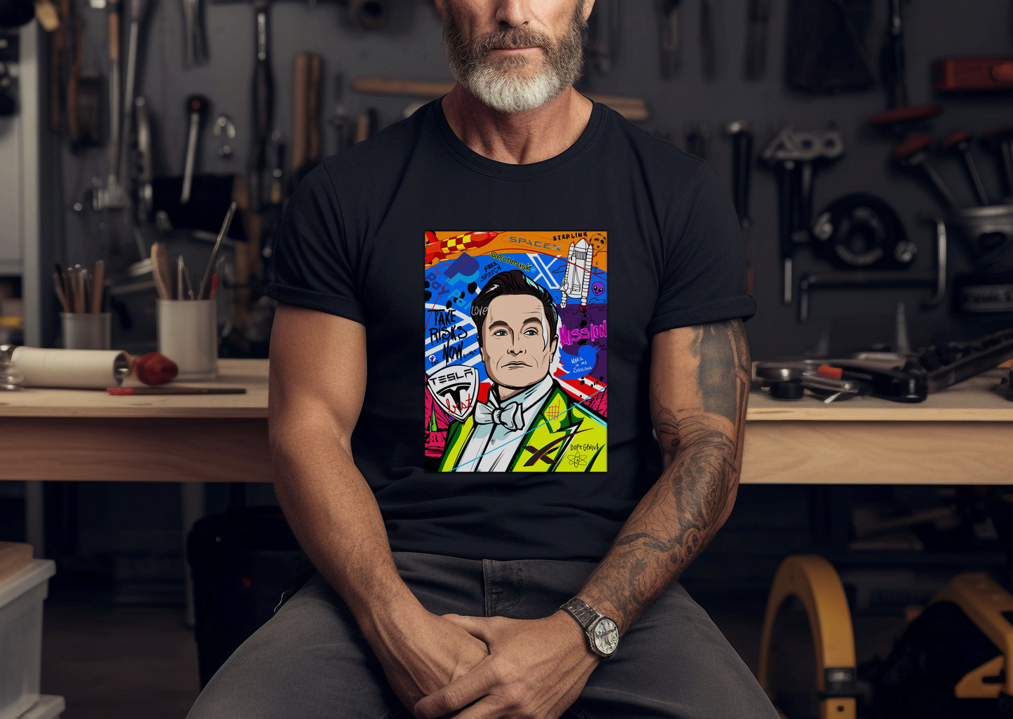 Elon Musk Pop Art Graphic Tee 2.0