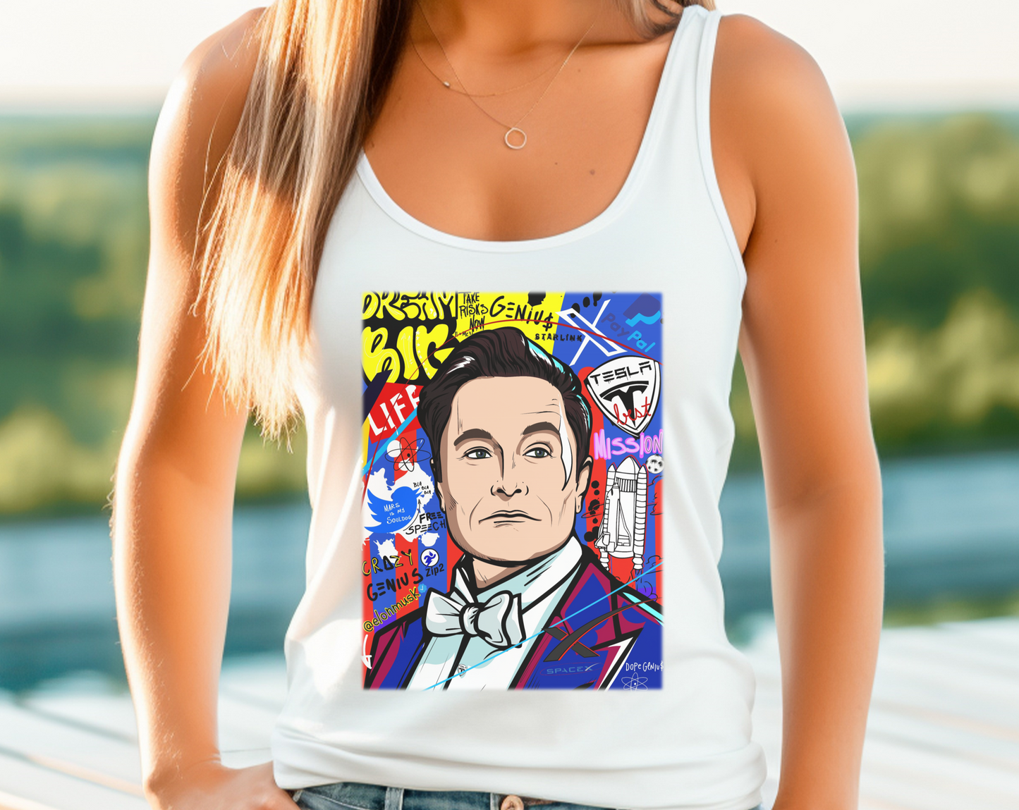 Elon Musk Women's Pop Art Tank